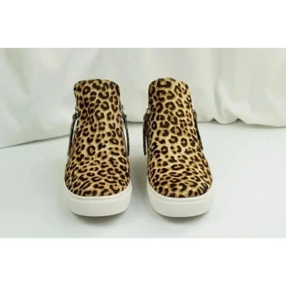 Steve Madden 7.5M Women's Animal Cheetah Print Side Zip Ankle Fashion Sneakers - Picture 11 of 12